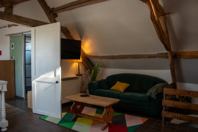 Wohnzimmer des Ferienhauses Le Fénil
